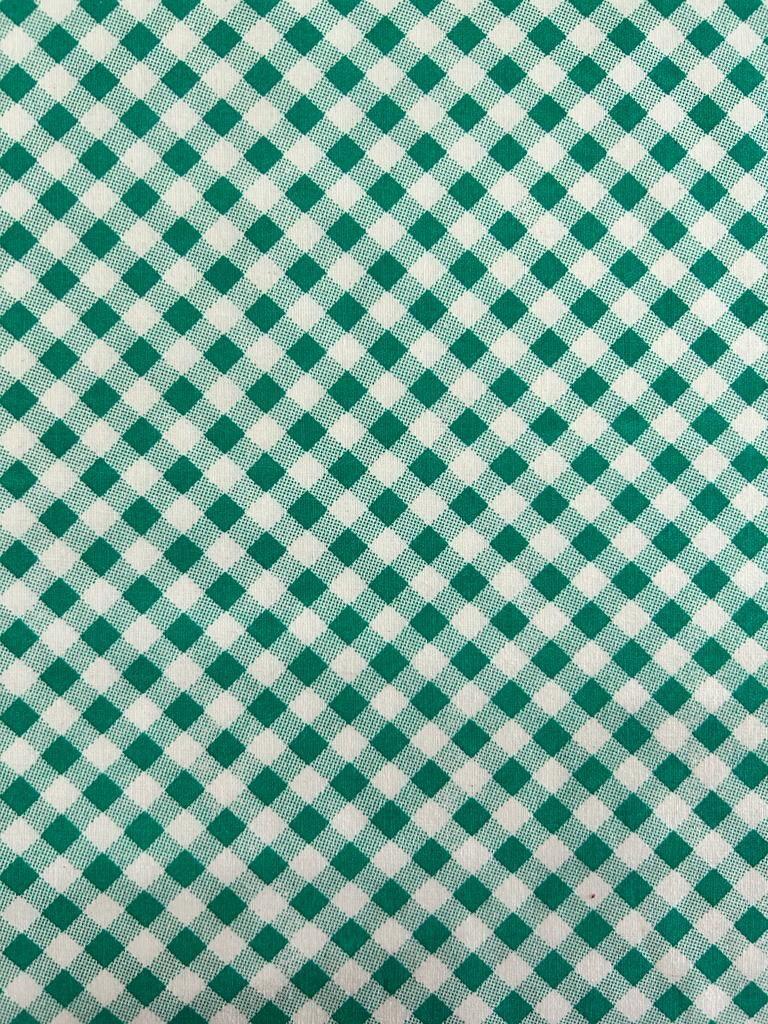 Tecido Tricoline Estampado Xadrez Verde 1,50m de Largura – M&F Tecidos