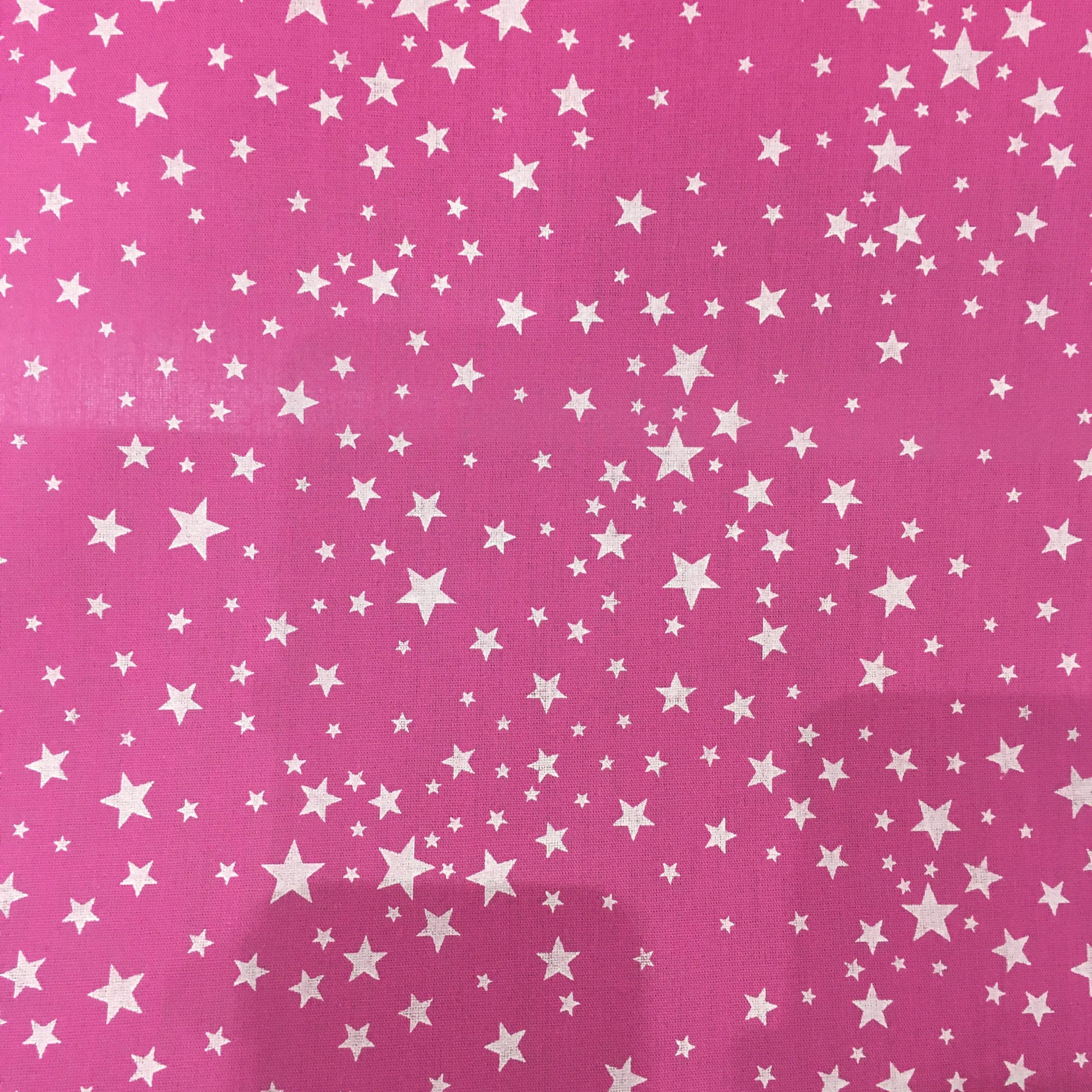 Tecido Tricoline Estampado Estrelas Fundo Rosa Pink - 50cm x 1,50mt - Loja  Lider Tecidos